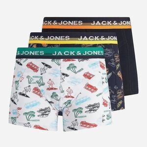 Jack & Jones Cotton Stretch 3-Pack Trunks Boxer Briefs  - Jacgroovy - Small